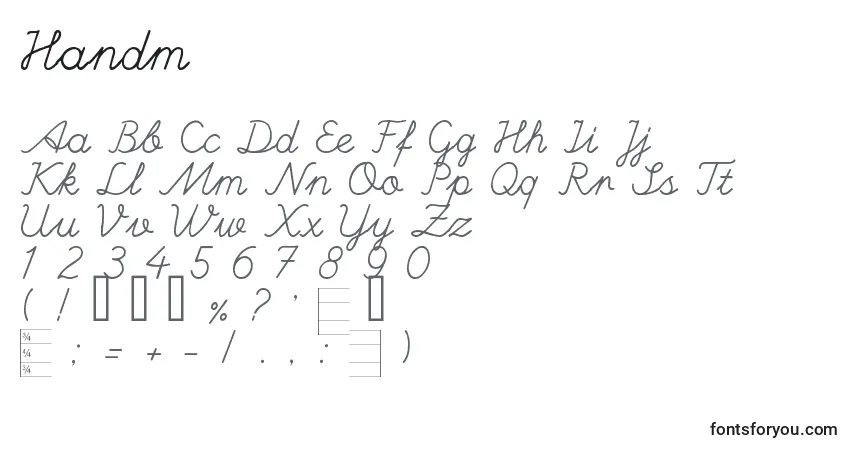 Шрифт Handm – алфавит, цифры, специальные символы