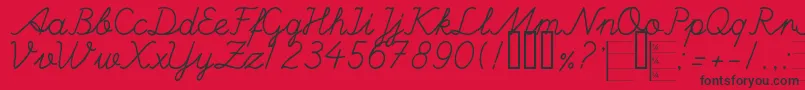 Handm Font – Black Fonts on Red Background