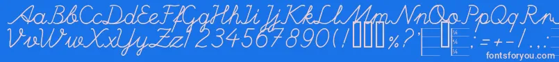 Handm Font – Pink Fonts on Blue Background