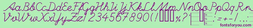 Handm Font – Purple Fonts on Green Background