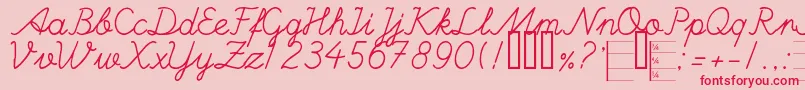 Handm Font – Red Fonts on Pink Background