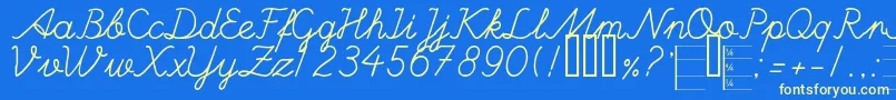 Handm Font – Yellow Fonts on Blue Background