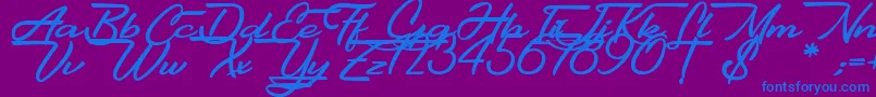 Gentlemanly-Schriftart – Blaue Schriften auf violettem Hintergrund