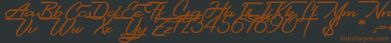 Gentlemanly-fontti – ruskeat fontit mustalla taustalla