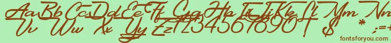 Gentlemanly-fontti – ruskeat fontit vihreällä taustalla
