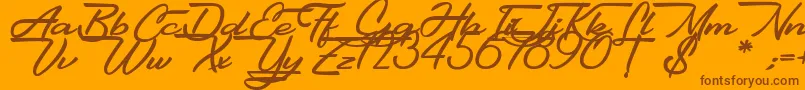 Czcionka Gentlemanly – brązowe czcionki na pomarańczowym tle