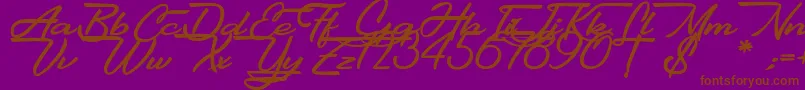 Gentlemanly-Schriftart – Braune Schriften auf violettem Hintergrund