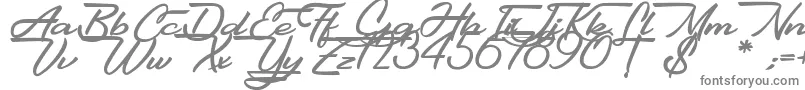 Gentlemanly-fontti – harmaat kirjasimet valkoisella taustalla