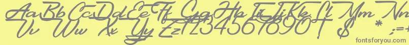Шрифт Gentlemanly – серые шрифты на жёлтом фоне