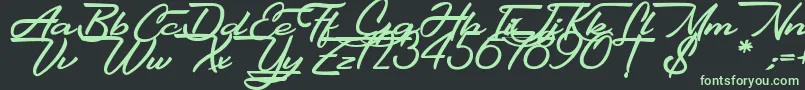 Шрифт Gentlemanly – зелёные шрифты на чёрном фоне