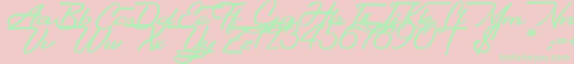 Gentlemanly Font – Green Fonts on Pink Background