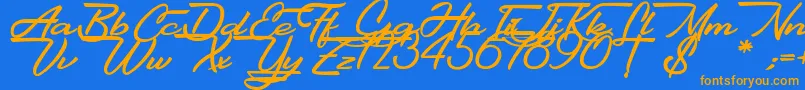 Шрифт Gentlemanly – оранжевые шрифты на синем фоне