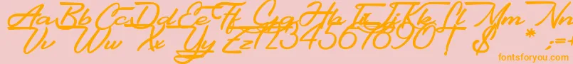Gentlemanly-fontti – oranssit fontit vaaleanpunaisella taustalla