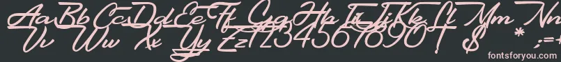 Шрифт Gentlemanly – розовые шрифты на чёрном фоне