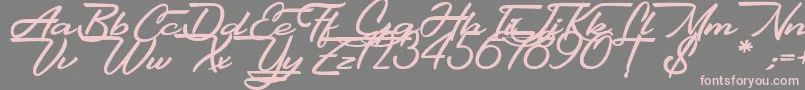 フォントGentlemanly – 灰色の背景にピンクのフォント