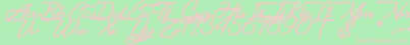 フォントGentlemanly – 緑の背景にピンクのフォント