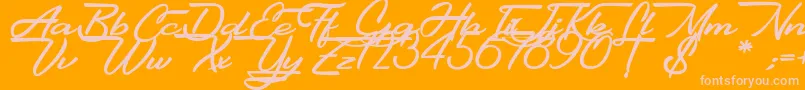 Шрифт Gentlemanly – розовые шрифты на оранжевом фоне