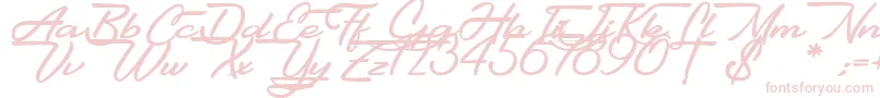 Gentlemanly-fontti – vaaleanpunaiset fontit valkoisella taustalla