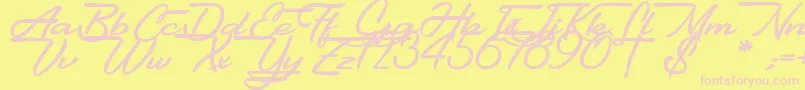 Gentlemanly-fontti – vaaleanpunaiset fontit keltaisella taustalla