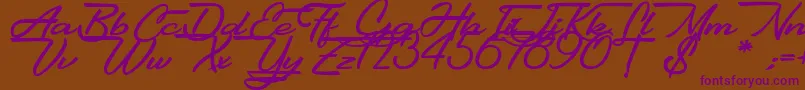 Gentlemanly-fontti – violetit fontit ruskealla taustalla