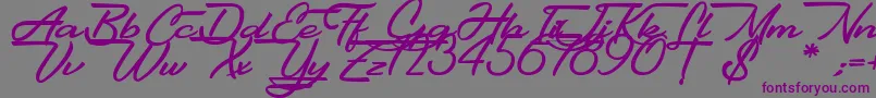 Шрифт Gentlemanly – фиолетовые шрифты на сером фоне