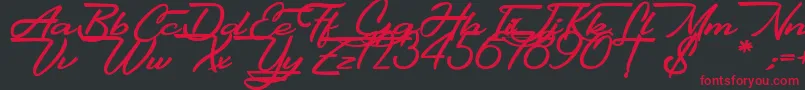 Шрифт Gentlemanly – красные шрифты на чёрном фоне