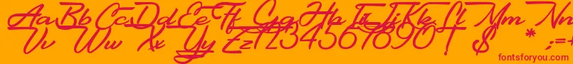 Gentlemanly Font – Red Fonts on Orange Background