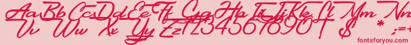 Gentlemanly-fontti – punaiset fontit vaaleanpunaisella taustalla