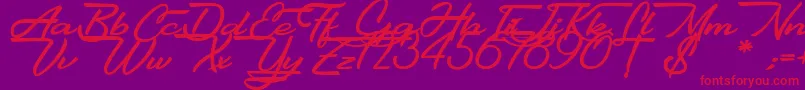 Шрифт Gentlemanly – красные шрифты на фиолетовом фоне
