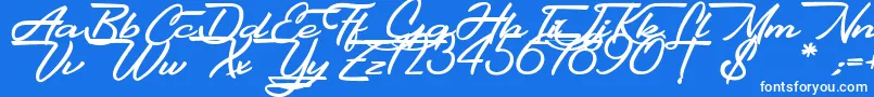 Шрифт Gentlemanly – белые шрифты на синем фоне