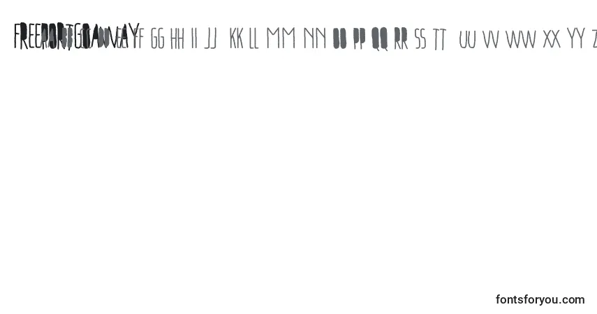 Schriftart FreeportGoAway – Alphabet, Zahlen, spezielle Symbole