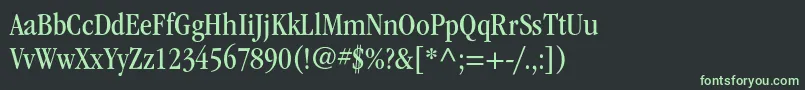 ItcgaramondstdBkcond-fontti – vihreät fontit mustalla taustalla