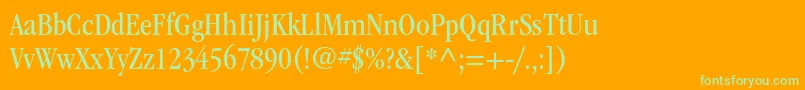 ItcgaramondstdBkcond Font – Green Fonts on Orange Background