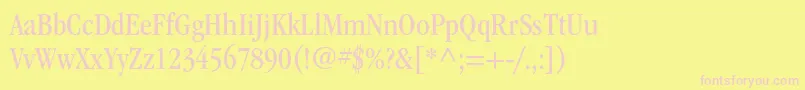 ItcgaramondstdBkcond Font – Pink Fonts on Yellow Background