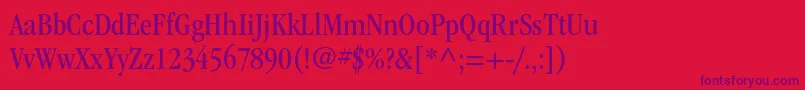 ItcgaramondstdBkcond-Schriftart – Violette Schriften auf rotem Hintergrund