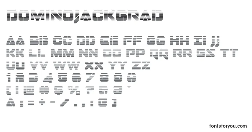 A fonte Dominojackgrad – alfabeto, números, caracteres especiais