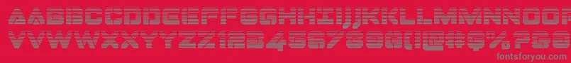 Dominojackgrad-Schriftart – Graue Schriften auf rotem Hintergrund