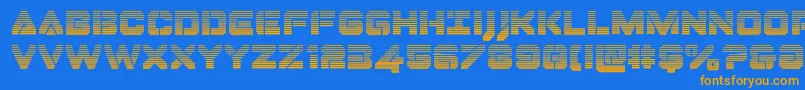 Dominojackgrad Font – Orange Fonts on Blue Background
