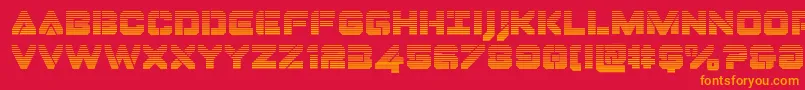フォントDominojackgrad – 赤い背景にオレンジの文字