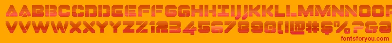 フォントDominojackgrad – オレンジの背景に赤い文字