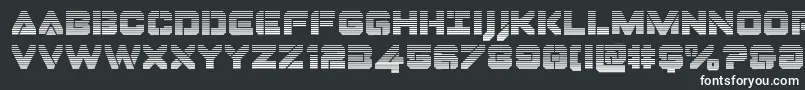 Dominojackgrad-fontti – valkoiset fontit mustalla taustalla