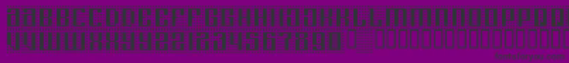 Computeramok-Schriftart – Schwarze Schriften auf violettem Hintergrund
