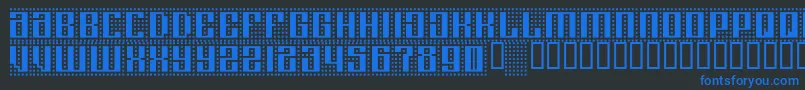 Computeramok Font – Blue Fonts on Black Background