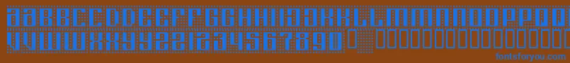 Computeramok Font – Blue Fonts on Brown Background