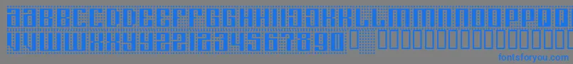 フォントComputeramok – 灰色の背景に青い文字