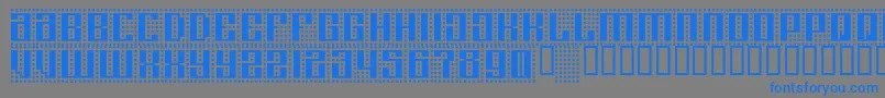 Czcionka Computeramok – niebieskie czcionki na szarym tle