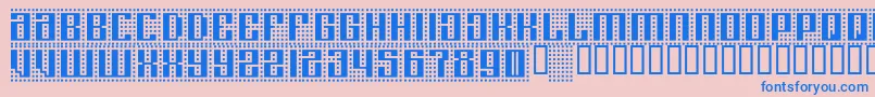 Czcionka Computeramok – niebieskie czcionki na różowym tle