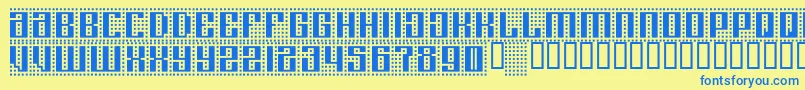 Computeramok Font – Blue Fonts on Yellow Background