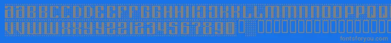 フォントComputeramok – 青い背景に灰色の文字