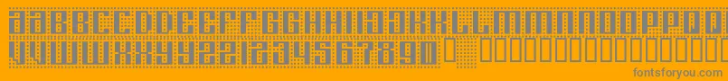 フォントComputeramok – オレンジの背景に灰色の文字